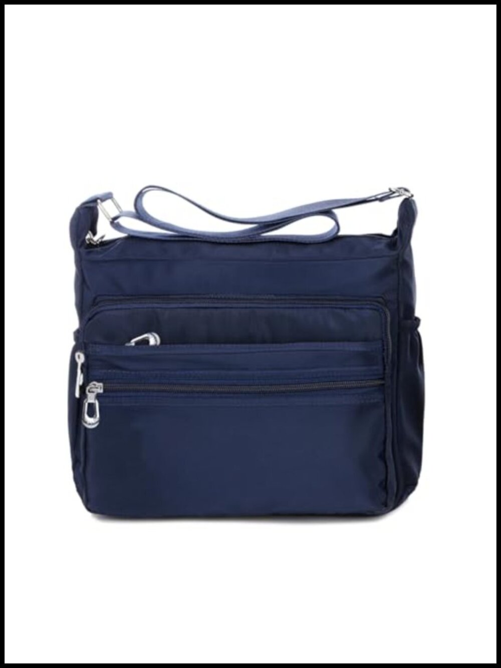 Water Resistant Nylon Crossbody Bag Multi Pocket Shoulder Purse Travel